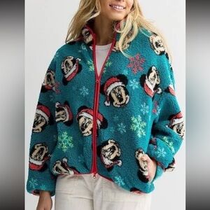 Mickey Sherpa Sweater Mickey Christmas Fleece Viral Green Red Zip Up Sweater